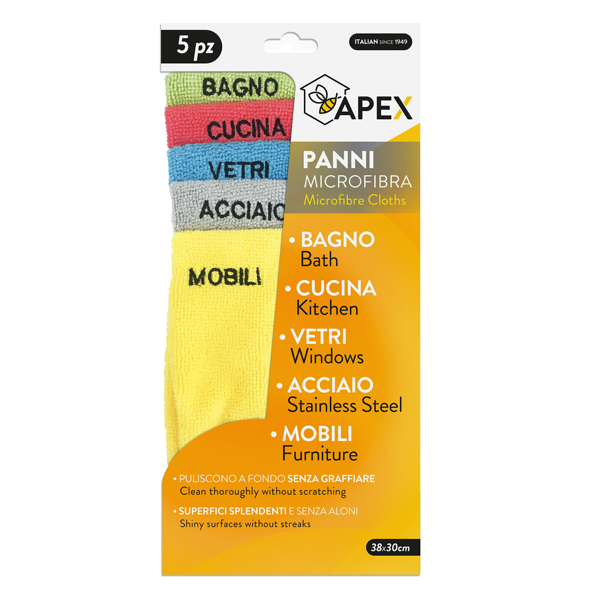 Set 8 Panni In Microfibra Per Mocio, Ultra Assorbenti E Morbidi, Ricambio Per Pulizie Casa E Auto