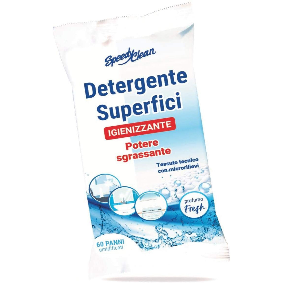 60 Salviette Igienizzanti Detergenti Multi-superfici, Profumate - Spee