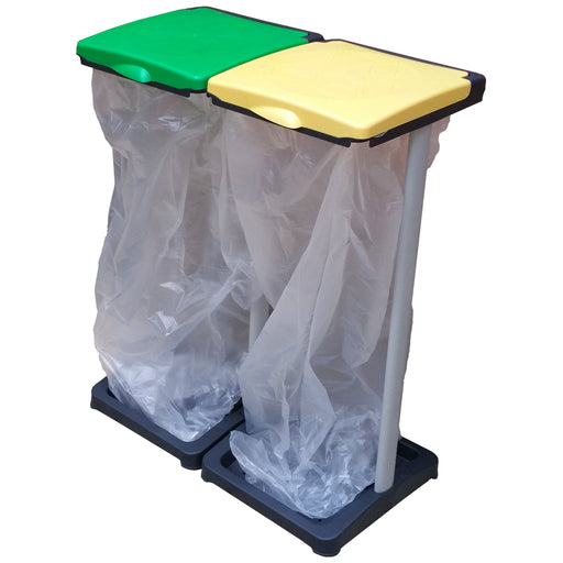 Cestino portasacchi per rifiuti raccolta differenziata a 2 scompartimenti - Mongardi
